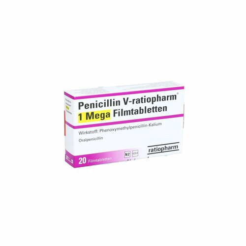 Penicillin V-ratiopharm 1 Mega Filmtabletten, 20 ST, ratiopharm GmbH