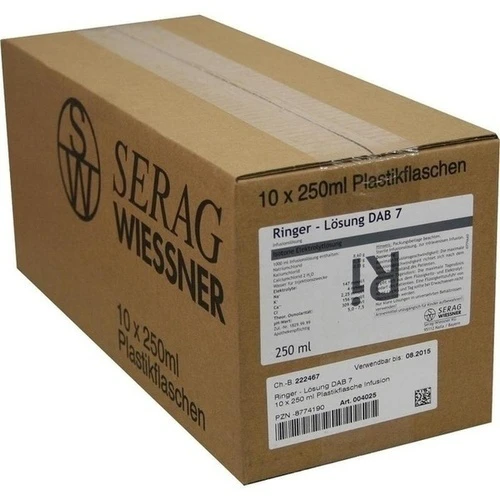 Ringer-Lösung DAB 7 Plastik, 10x250 ml, Serag-Wiessner GmbH & Co. KG