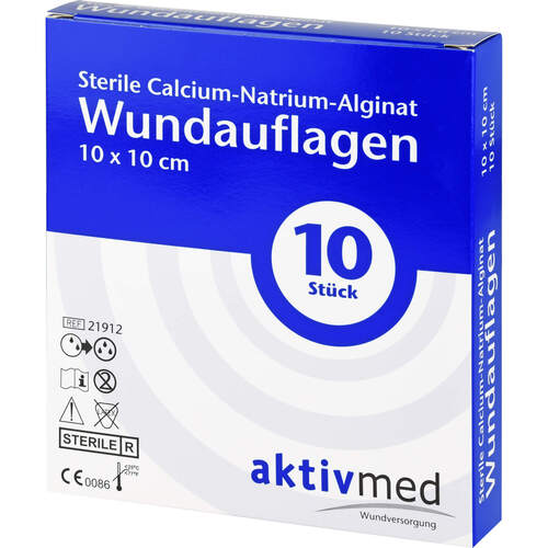 AKTIVMED Calcium-Natrium-Algin.Wunda.10x10 cm ste., 10 Stk., Aktivmed GmbH