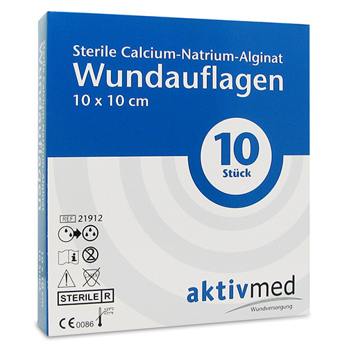 AKTIVMED Calcium-Natrium-Algin.Wunda.10x10 cm ste., 10 Stk., Aktivmed GmbH