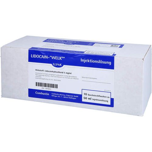 Lidocain-WELK 0.5% K, 10x50 ml, COMBUSTIN Pharmazeutische Präparate GmbH