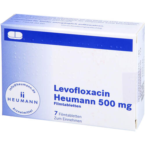 Levofloxacin Heumann 500 mg Filmtabletten, 7 Stk., Heumann Pharma GmbH & Co. Generica KG Levofloxacin Heumann 500 mg Filmtabletten, 7 Stk., Heumann Pharma GmbH & Co. Generica KG