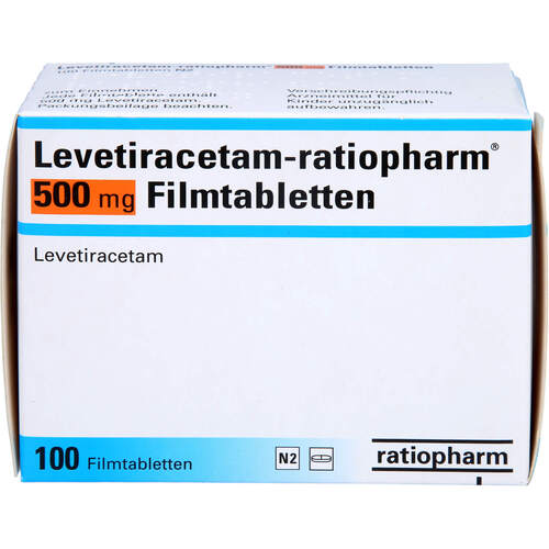 Levetiracetam-ratiopharm 500 mg Filmtabletten, 100 Stk., ratiopharm GmbH Levetiracetam-ratiopharm 500 mg Filmtabletten, 100 Stk., ratiopharm GmbH