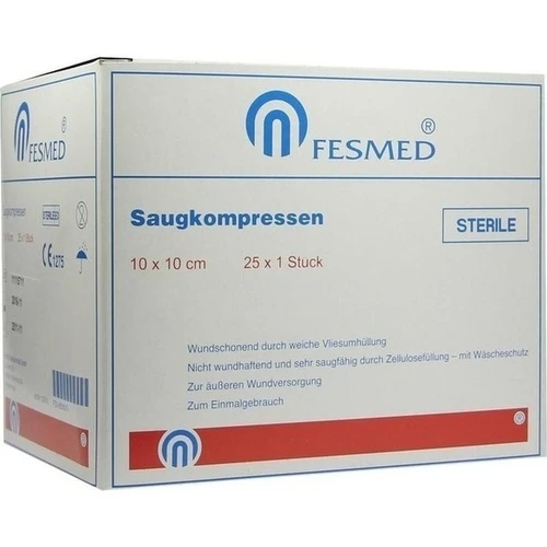 Saugkompresse 10x10cm steril, 25x1 Stk., Fesmed Verbandmittel GmbH