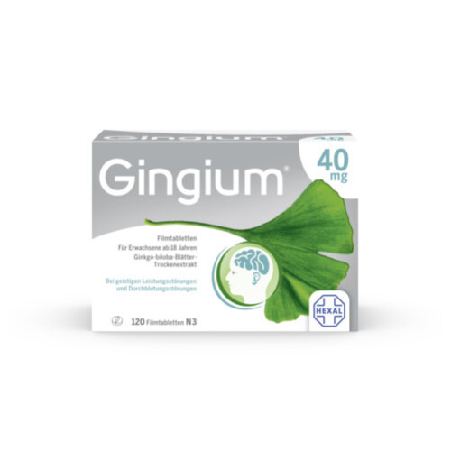 Gingium 40mg Filmtabletten, 120 Stk., HEXAL AG
