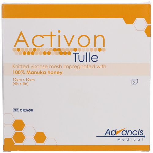 Activon Tulle 10x10cm HONIG-WUNDAUFLAGE, 5 Stk., Advancis Medical Deutschland GmbH