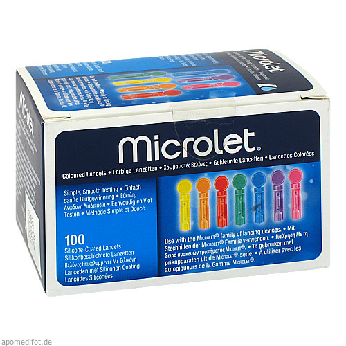 Lanzetten Microlet farbig, 100 Stk., 1001 Artikel Medical GmbH