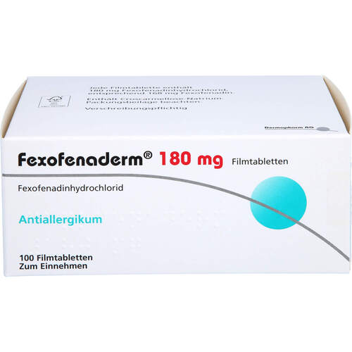 Fexofenaderm 180mg Filmtabletten, 100 Stk., Dermapharm AG