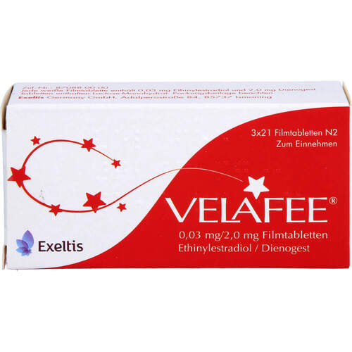 Velafee 0.03 mg/2mg Filmtabletten, 3X21 ST, Exeltis Germany GmbH