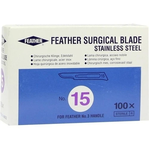 Skalpelle Einmal Klingen Fig. 15 Feather, 100 Stk., Dr. Junghans Medical GmbH