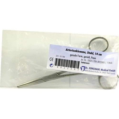ARTERIENKLEMME STAHL PEAN 14cm, 1 Stk., Dr. Junghans Medical GmbH