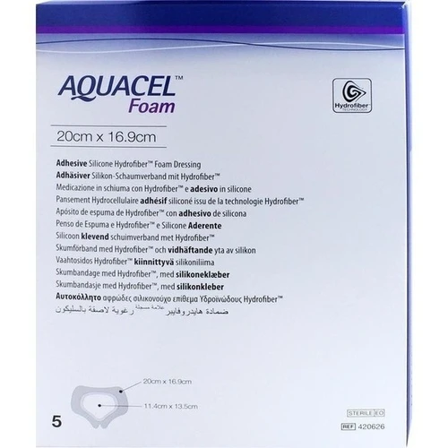 AQUACEL Foam adhäsiv Sakral 20x16.9cm, 5 Stk., Convatec (Germany) GmbH