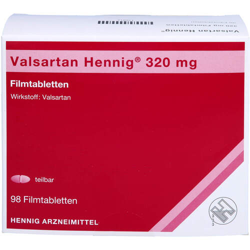 Valsartan Hennig 320mg Filmtabletten, 98 Stk., Hennig Arzneimittel GmbH & Co. KG