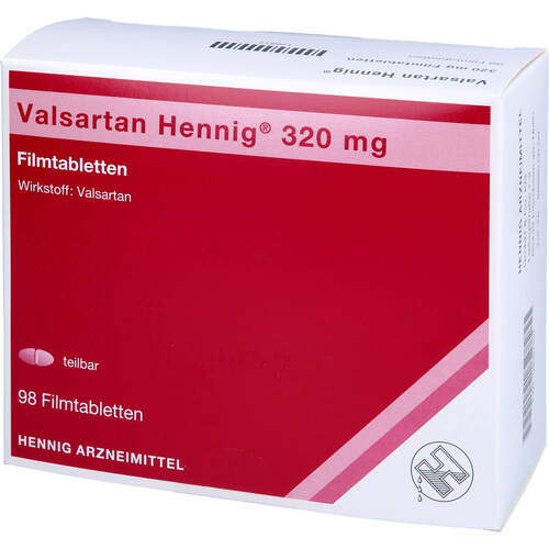 Valsartan Hennig 320mg Filmtabletten, 98 Stk., Hennig Arzneimittel GmbH & Co. KG