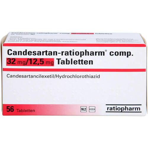 Candesartan-ratiopharm comp. 32mg/12.5mg Tabletten, 56 Stk., ratiopharm GmbH