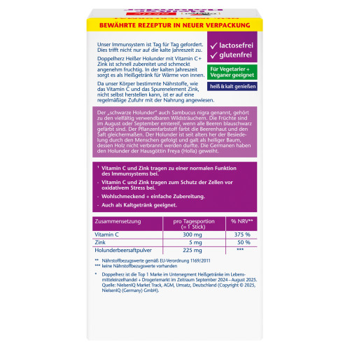 Doppelherz Hei&szlig;er Holunder mit Vitamin C + Zink, 10 Stk., Queisser Pharma GmbH & Co. KG