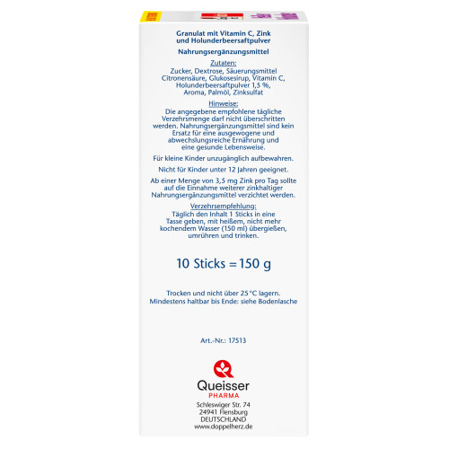 Doppelherz Hei&szlig;er Holunder mit Vitamin C + Zink, 10 Stk., Queisser Pharma GmbH & Co. KG