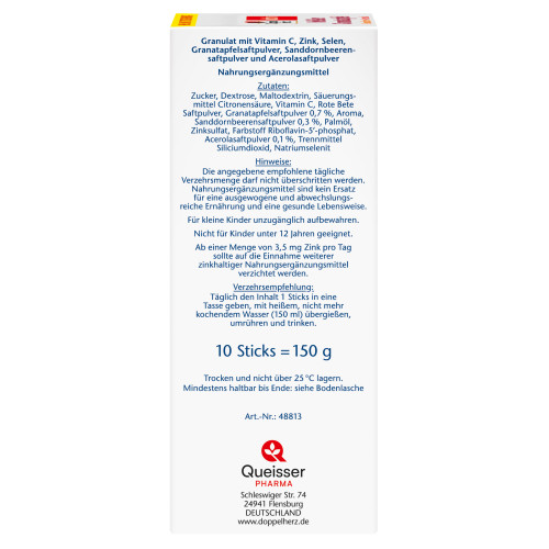 Doppelherz Hei&szlig;er Granatapfel + Sanddorn + Acerola, 10 Stk., Queisser Pharma GmbH & Co. KG