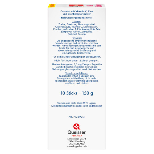 Doppelherz Hei&szlig;e Cranberry mit Vitamin C + Zink, 10 Stk., Queisser Pharma GmbH & Co. KG