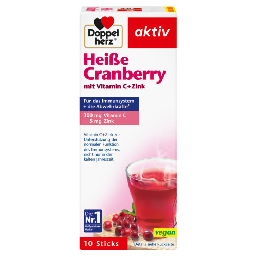 Doppelherz Hei&szlig;e Cranberry mit Vitamin C + Zink, 10 Stk., Queisser Pharma GmbH & Co. KG