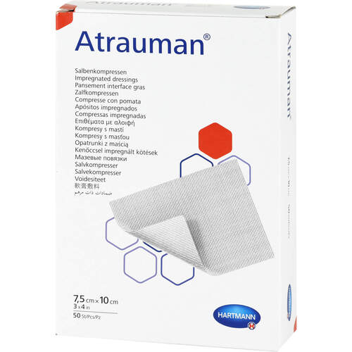 ATRAUMAN 7.5x10cm steril Kompressen, 50 ST, Aca Müller/Adag Pharma AG