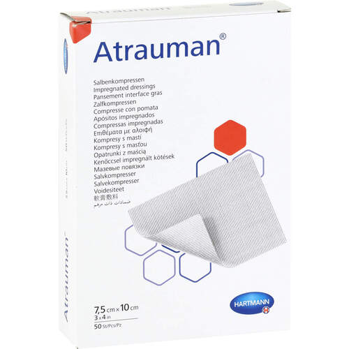 ATRAUMAN 7.5x10cm steril Kompressen, 50 ST, Aca Müller/Adag Pharma AG