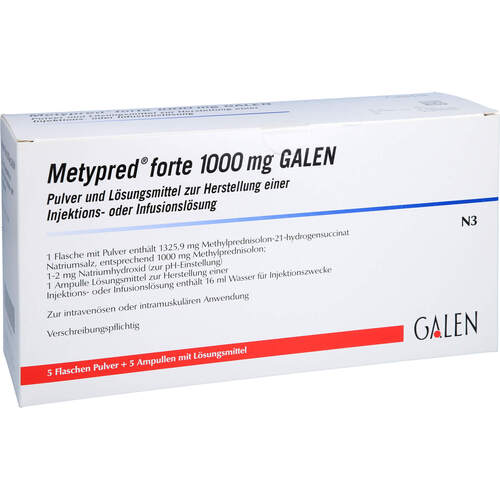 Metypred forte 1000mg GALEN, 5 Stk., Galenpharma GmbH