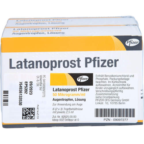 Latanoprost Pfizer 50 Mikrogramm/ml Augentropfen, 6x2,5 ml, Viatris Healthcare GmbH