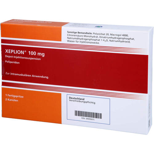 Xeplion 100mg Depot Injektionssusp. Fertigspritzen, 1 Stk., Orifarm GmbH