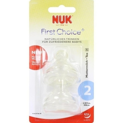 NUK First Choice+ Trinksauger Silikon Gr.2 S, 2 Stk., MAPA GmbH