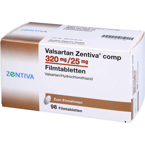 Valsartan Zentiva comp 320mg/25mg Filmtabletten, 98 Stk., Zentiva Pharma GmbH