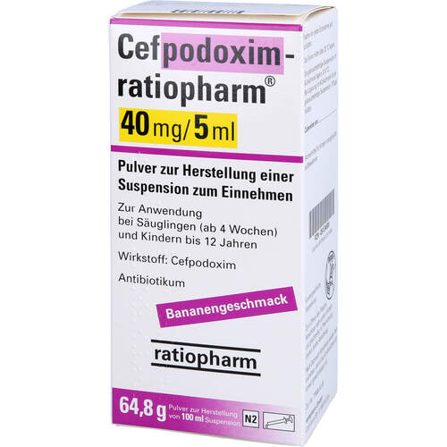 Cefpodoxim-ratiopharm 40 mg/5ml TS, 100 ML, ratiopharm GmbH