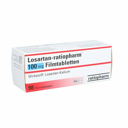 LOSARTAN-ratiopharm 100 mg Filmtabletten, 98 Stk., ratiopharm GmbH