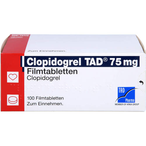 Clopidogrel TAD 75mg Filmtabletten, 100 Stk., TAD Pharma GmbH