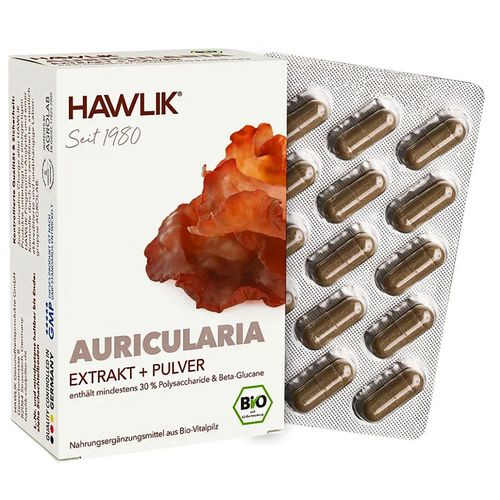 AURICULARIA EXTRAKT+Pulver Kapseln, 120 Stk., Hawlik Gesundheitsprodukte GmbH