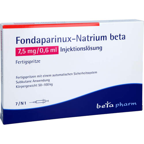 Fondaparinux-Natrium beta 7.5mg/0.6ml Inj.-L.Fer., 7 Stk., betapharm Arzneimittel GmbH