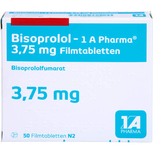 Bisoprolol - 1 A Pharma 3.75mg Filmtabletten, 50 Stk., 1 A Pharma GmbH Bisoprolol - 1 A Pharma 3.75mg Filmtabletten, 50 Stk., 1 A Pharma GmbH