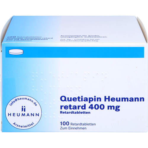 Quetiapin Heumann retard 400 mg Retardtabletten, 100 Stk., Heumann Pharma GmbH & Co. Generica KG