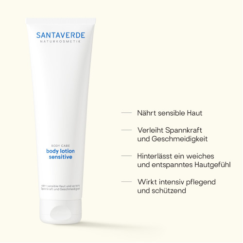 aloe vera body lotion sensitive, 150 ml, SANTAVERDE GmbH