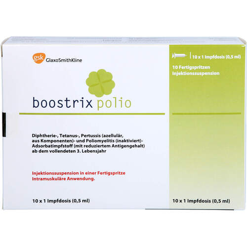BOOSTRIX Polio Inj.-Susp.i.e.Fertigspr.o.Kanüle, 10x0,5 ml, Emra-Med Arzneimittel GmbH