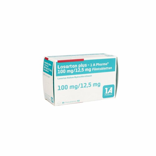 LOSARTAN plus-1A Pharma 100 mg/12,5 mg Filmtabl., 98 Stk., 1 A Pharma GmbH