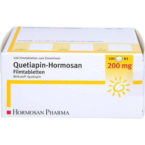 Quetiapin-Hormosan 200mg Filmtabletten, 100 ST, Hormosan Pharma GmbH