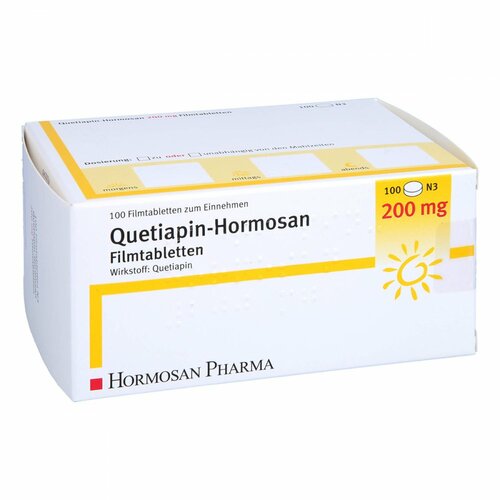 Quetiapin-Hormosan 200mg Filmtabletten, 100 ST, Hormosan Pharma GmbH