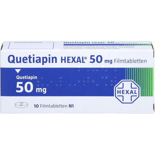 Quetiapin HEXAL 50 mg Filmtabletten, 10 Stk., HEXAL AG