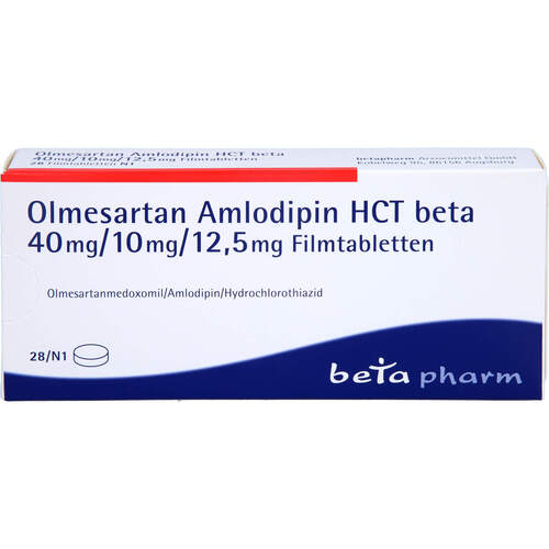 Olmesartan Amlodipin HCT beta 40mg/10mg/12.5mg FTA, 28 Stk., betapharm Arzneimittel GmbH
