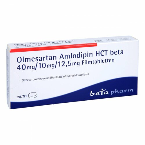 Olmesartan Amlodipin HCT beta 40mg/10mg/12.5mg FTA, 28 Stk., betapharm Arzneimittel GmbH