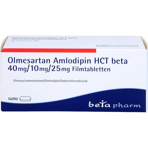 Olmesartan Amlodipin HCT beta 40mg/10mg/25mg FTA, 56 Stk., betapharm Arzneimittel GmbH