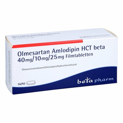 Olmesartan Amlodipin HCT beta 40mg/10mg/25mg FTA, 56 Stk., betapharm Arzneimittel GmbH