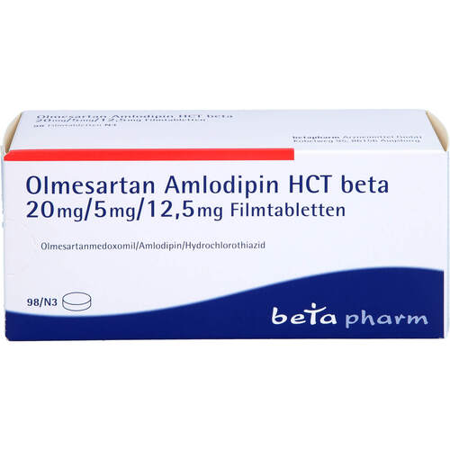 Olmesartan Amlodipin HCT beta 20mg/5mg/12.5mg FTA, 98 Stk., betapharm Arzneimittel GmbH