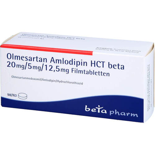 Olmesartan Amlodipin HCT beta 20mg/5mg/12.5mg FTA, 98 Stk., betapharm Arzneimittel GmbH